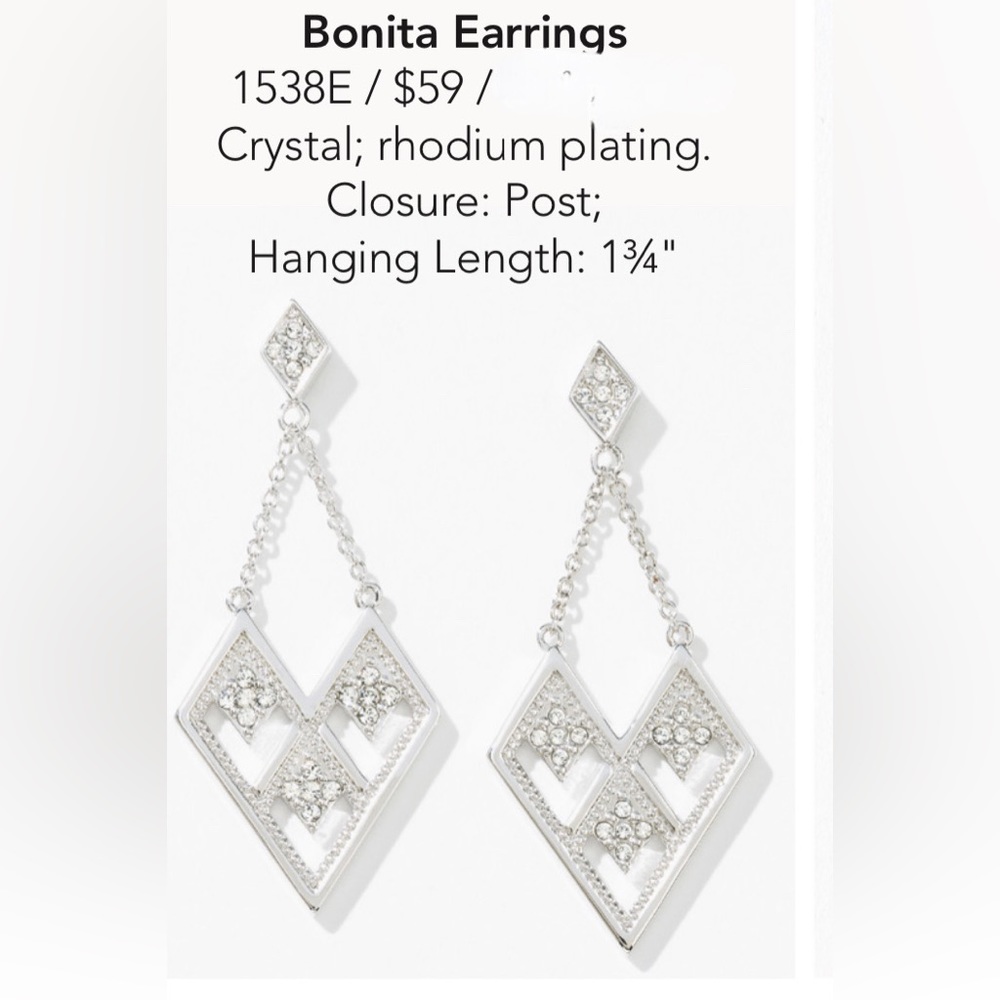 Touchstone Crystal by Swarovski BONITA hanging chandelier earrings Stunning BNIB